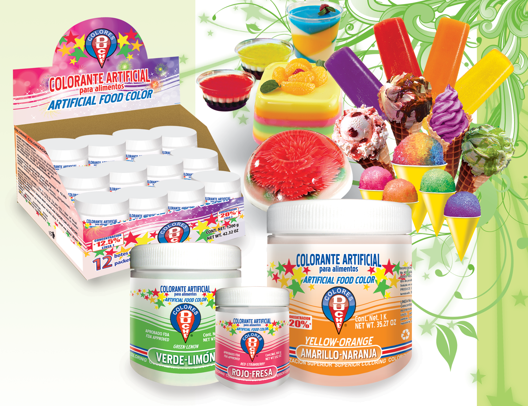 Colorante en polvo, LINEA 2 FDA