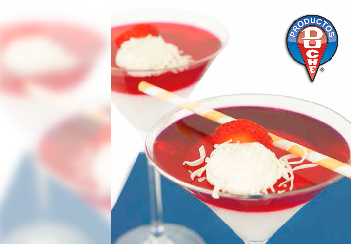 Gelatina de fresa y coco