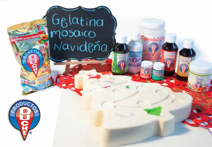 Gelatina de mosaico navideña