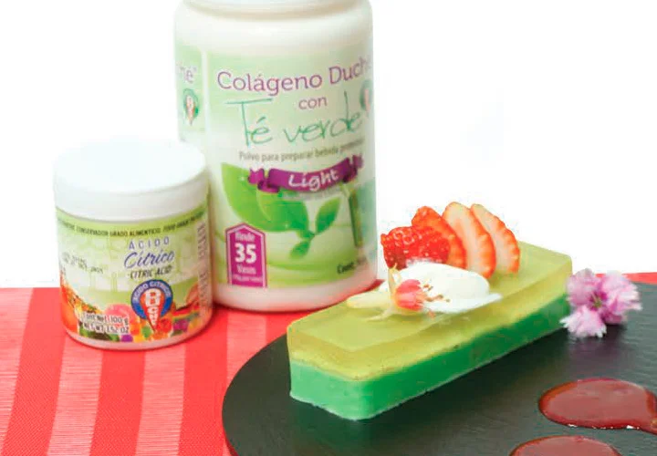 gelatina de té verde y menta