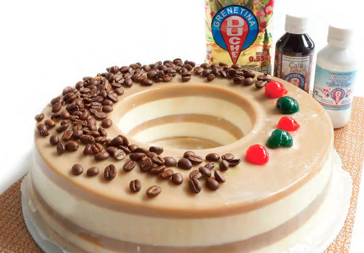 Gelatina tipo tiramisú