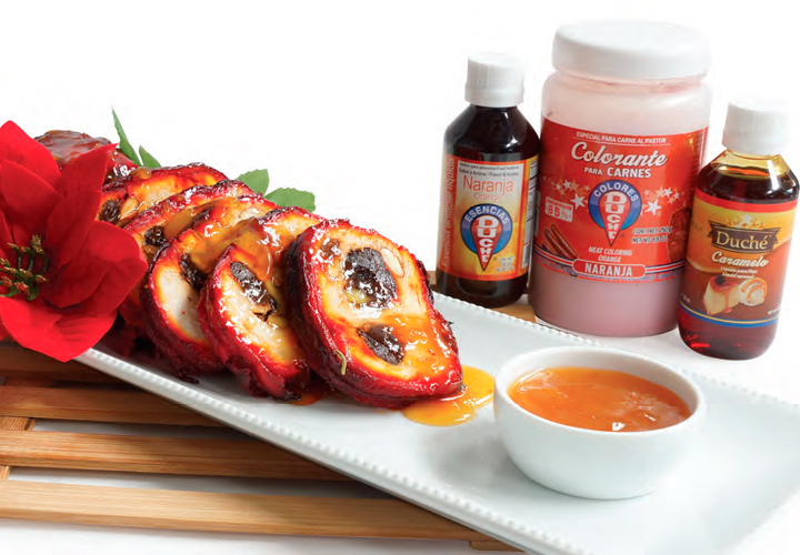 Lomo mechado a la naranja